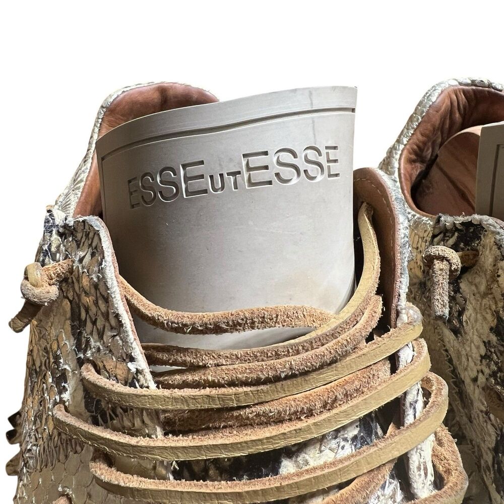 ESSEutESSE Metallic Python Print Lamb Leather Fri… - image 7